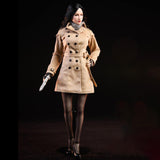 Maxbell 1/6 Lady Windbreaker Suit Set w/ Scarf Accs for Hot Toys 12in Action Figures