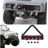 Maxbell Steel Front Bumper Trapezoid Bull Bar with Shackles Set for 1/10 Axial SCX10