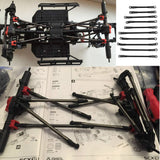 Maxbell 10 Pieces Aluminum Linkage Rod Link Set for Axial SCX10II 90046 RC Crawler