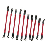 Maxbell 10 Pieces Aluminum Alloy Linkage Rod Set for Axial SCX10 II 90046 RC Crawler