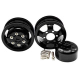 Maxbell 2pcs Metal Wheel Rim Frame for WPL B1 B14 B16 B24 C14 RC Military Car black
