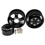 Maxbell 2pcs Metal Wheel Rim Frame for WPL B1 B14 B16 B24 C14 RC Military Car black