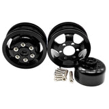 Maxbell 2pcs Metal Wheel Rim Frame for WPL B1 B14 B16 B24 C14 RC Military Car black