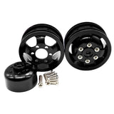 Maxbell 2pcs Metal Wheel Rim Frame for WPL B1 B14 B16 B24 C14 RC Military Car black