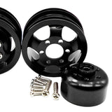 Maxbell 2pcs Metal Wheel Rim Frame for WPL B1 B14 B16 B24 C14 RC Military Car black