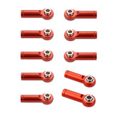 Maxbell M4 Metal Ball Head Linkages Pull Rod End Joint for 1/10 1/8 RC Car Red