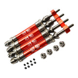 Maxbell Aluminum Front & Rear CVD Drive Shafts for 1/10 TRAXXAS SLASH 4x4 Red