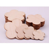 Maxbell 10x Wood Plum Blossom Natural Cutouts Shapes DIY Craft Embellishments 90mm