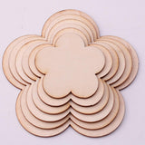 Maxbell 10x Wood Plum Blossom Natural Cutouts Shapes DIY Craft Embellishments 90mm