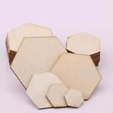 Maxbell 20x Natural Wood Cutouts Hexagon Shapes DIY Craft Embellishments 40mm