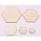 Maxbell 20x Natural Wood Cutouts Hexagon Shapes DIY Craft Embellishments 40mm