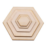 Maxbell 20x Natural Wood Cutouts Hexagon Shapes DIY Craft Embellishments 40mm