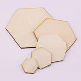 Maxbell 20x Natural Wood Cutouts Hexagon Shapes DIY Craft Embellishments 40mm