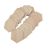 Maxbell 20x Natural Wood Cutouts Hexagon Shapes DIY Craft Embellishments 40mm