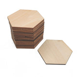Maxbell 20x Natural Wood Cutouts Hexagon Shapes DIY Craft Embellishments 40mm