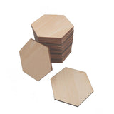 Maxbell 20x Natural Wood Cutouts Hexagon Shapes DIY Craft Embellishments 40mm
