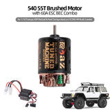 Max 540 Brushed Electric Motor 35T 60A Brushed ESC Combo for 1/10 Axial RC4WD