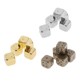 Max Six Sided Dice D6 Set of 5 Zinc Alloy Dices D&D RPG MTG Game Supply Golden