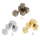 Max Six Sided Dice D6 Set of 5 Zinc Alloy Dices D&D RPG MTG Game Supply Golden