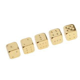 Max Six Sided Dice D6 Set of 5 Zinc Alloy Dices D&D RPG MTG Game Supply Golden