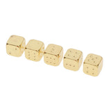 Max Six Sided Dice D6 Set of 5 Zinc Alloy Dices D&D RPG MTG Game Supply Golden