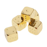 Max Six Sided Dice D6 Set of 5 Zinc Alloy Dices D&D RPG MTG Game Supply Golden