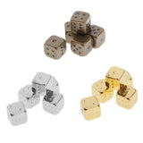 Max Six Sided Dice D6 Set of 5 Zinc Alloy Dices D&D RPG MTG Game Supply Golden