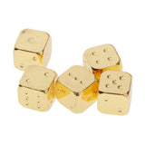 Max Six Sided Dice D6 Set of 5 Zinc Alloy Dices D&D RPG MTG Game Supply Golden