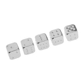 Max Six Sided Dice D6 Set of 5 Zinc Alloy Dices D&D RPG MTG Game Supply Silver