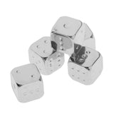 Max Six Sided Dice D6 Set of 5 Zinc Alloy Dices D&D RPG MTG Game Supply Silver