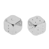 Max Six Sided Dice D6 Set of 5 Zinc Alloy Dices D&D RPG MTG Game Supply Silver