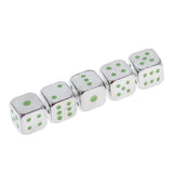 Max 5pcs Polyhedral Noctilucent Dice Set for Board Game Party Gaming Silver