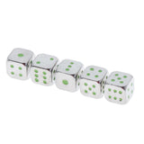 Max 5pcs Polyhedral Noctilucent Dice Set for Board Game Party Gaming Silver