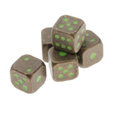 Max 5pcs Polyhedral Noctilucent Dice Set for Board Game Party Gaming Bronze