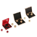 Max 5 Pieces Six Sided 16mm Dice Die Metal Golden with Box