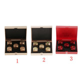 Max 5 Pieces Six Sided 16mm Dice Die Metal Golden with Box