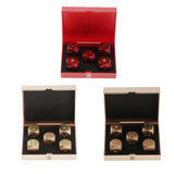 Max 5 Pieces Six Sided 16mm Dice Die Metal Golden with Box