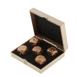 Max 5 Pieces Six Sided 16mm Dice Die Metal Golden with Box