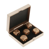Max 5 Pieces Six Sided 16mm Dice Die Metal Golden with Box