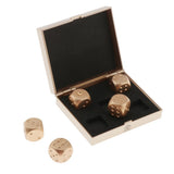 Max 5 Pieces Six Sided 16mm Dice Die Metal Golden with Box