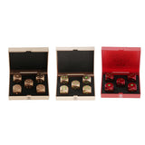 Max 5 Pieces Six Sided 16mm Dice Die Metal Golden with Box