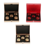 Max 5 Pieces Six Sided 16mm Dice Die Metal Golden with Box