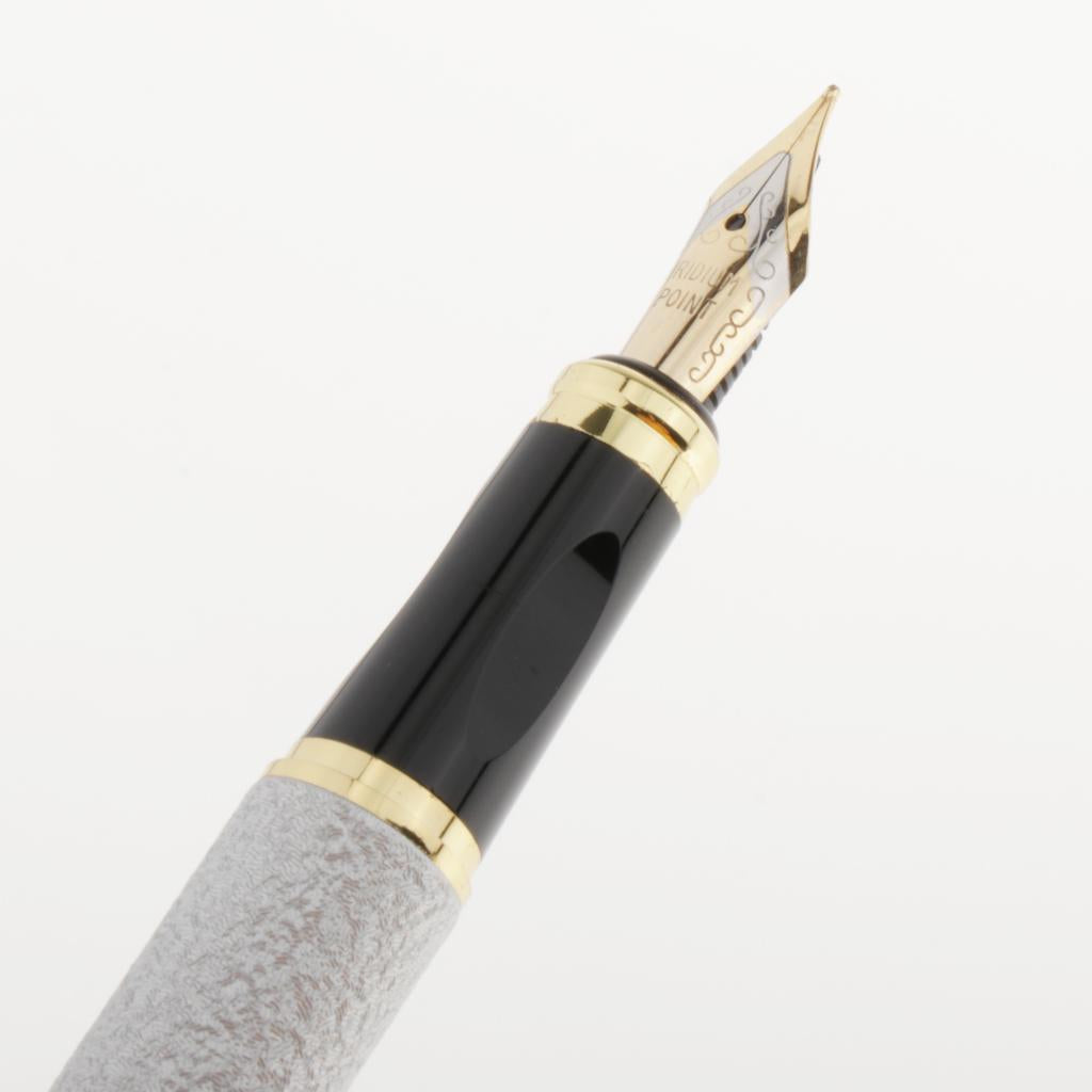 Max Elegant Fountain Pen Fine Business Signature Writing Supplies  silver