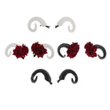 Maxbell Ram Horns Cosplay Headband Sheep Goat Greek Faun Horns Fancy Dress Up Black