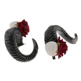Max Maxb Artificial Ram Horns Xmas Cosplay Gothic Hair Clips Hairpins Headband Black