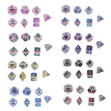 Max 7 Pieces Polyhedral Metal Dice for D&D Pathfinder RPG Game Pink Purple