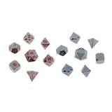 Max 7 Pieces Polyhedral Metal Dice for D&D Pathfinder RPG Game Black Nickel Red