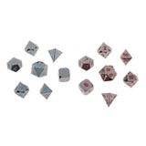 Max 7 Pieces Polyhedral Metal Dice for D&D Pathfinder RPG Game Black Nickel Red