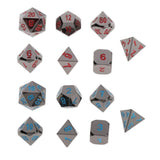 Max 7 Pieces Polyhedral Metal Dice for D&D Pathfinder RPG Game Black Nickel Red