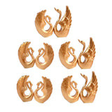 Max 10 Pieces Swan Cygnus Lake Model Statue Figurine Crafts Ornament Golden